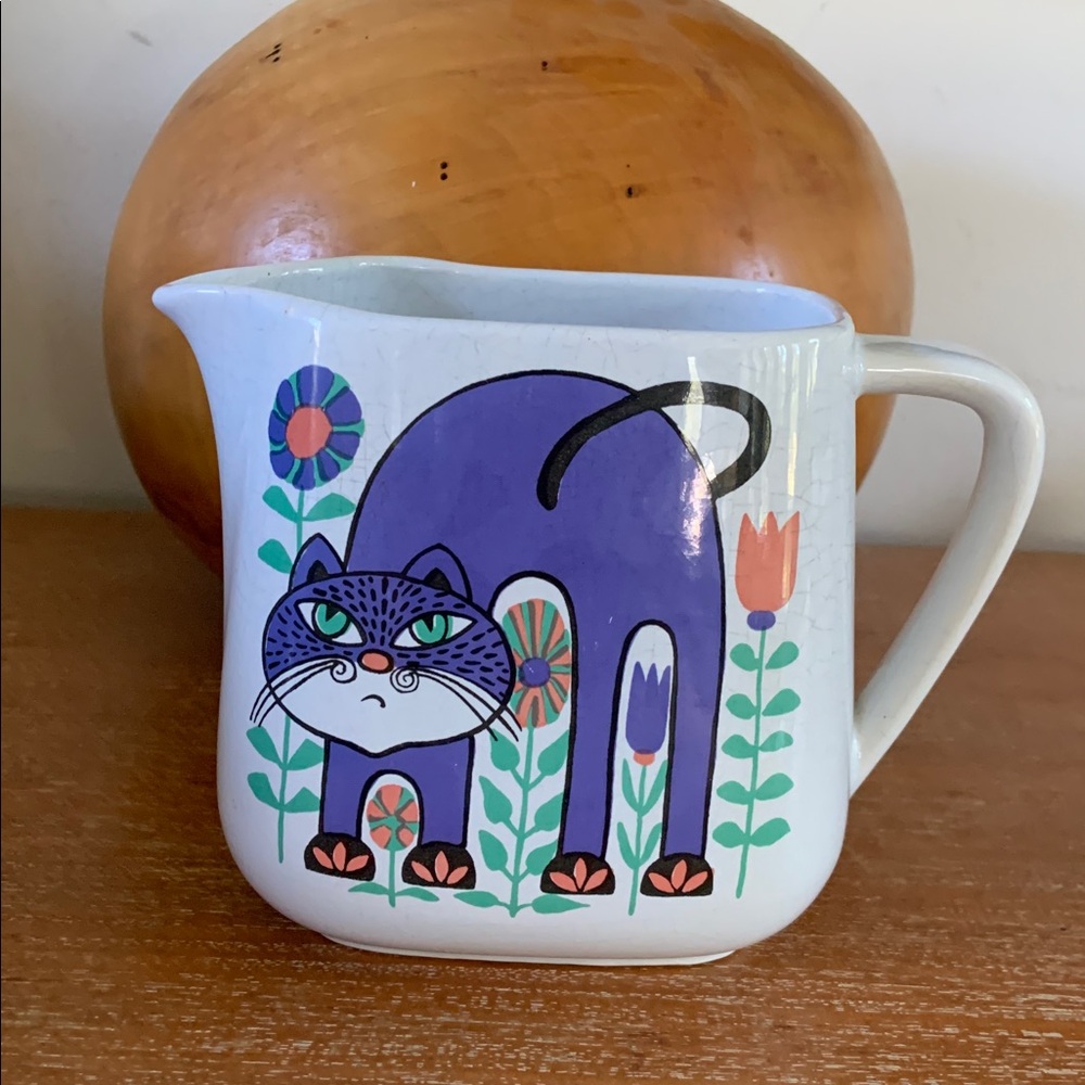Rare West German MCM Vintage Waechtersbach Cat Pitcher